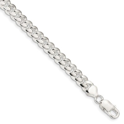 8 Inch 7.35mm Domed Curb Chain Sterling Silver QRC220-8, MPN: QRC220-8, 191101394492