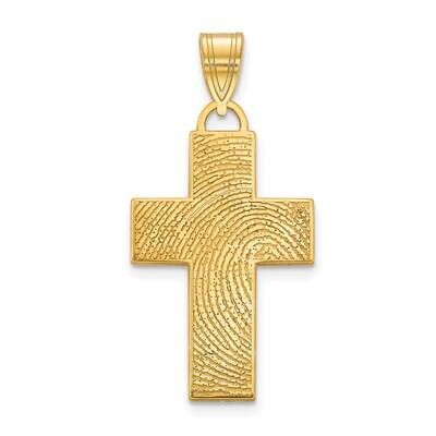 Large Fingerprint Cross Charm 10k Gold 10XNA1088Y, MPN: 10XNA1088Y,