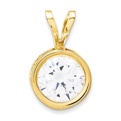 6mm Cubic Zirconia bezel pendant 14k Gold XP301CZ Diamond, MPN: XP301CZ, 883957236155