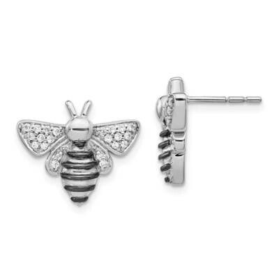 Bee Earrings 14k White Gold Diamond EM3757-025-WA, MPN: EM3757-025-WA, 883957256016