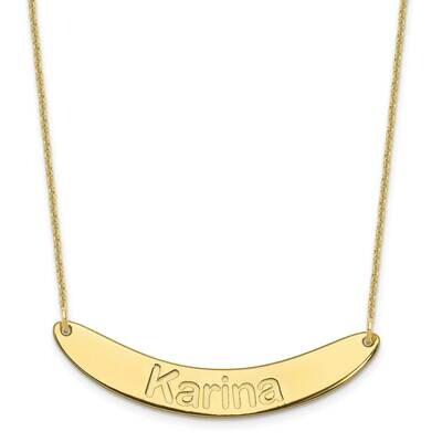 Polished Curved Arial Rounded Bar Necklace 10k Gold Medium 10XNA1240Y, MPN: 10XNA1240Y, 196904158821