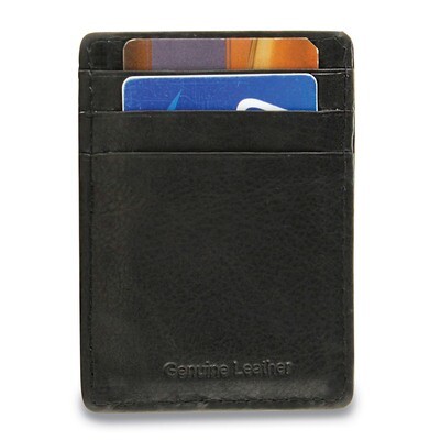 Black Leather Card Case Money Clip GM17786, MPN: GM17786, 892925156753