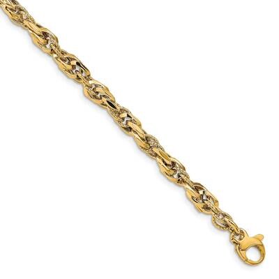 Leslie&#39;s Diamond-cut Polished Link with .5 Bracelet 14k Gold HB-LF1420-7.25, MPN: LF1420-7.25, 1911…