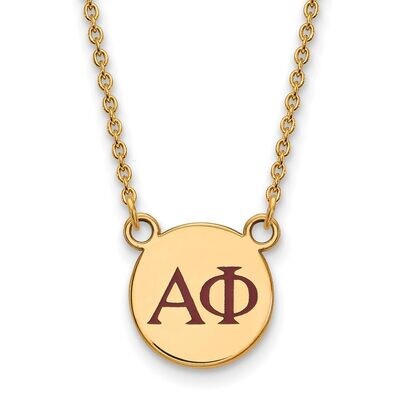 Alpha Phi Extra Small Enameled Pendant with 18 Inch Chain Gold-plated Silver GP027APH-18, MPN: GP02…