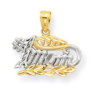 #1 Mom Charm 10K Gold &amp; Rhodium 10C962, MPN: 10C962, 886774022451
