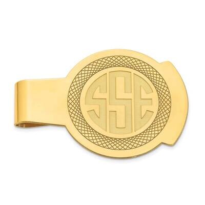 Recessed Letters Round Monogram Money Clip Sterling Silver Gold-plated XNA1367GP, MPN: XNA1367GP, 1…