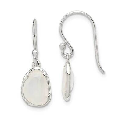 White Chalcedony Dangle Earrings Sterling Silver QE14275, MPN: QE14275, 886774016832