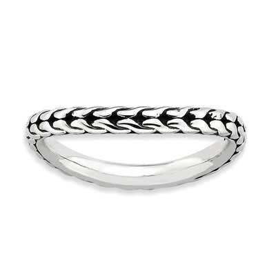Wave Ring - Sterling Silver Antiqued QSK694, MPN: QSK694, 886774222080