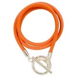 Nikki Lissoni Orange Leather Wrap Bracelet with Silver-Plated T-Bar Closure Fits 17cm 6.7 inch Char…