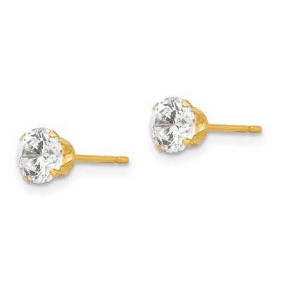 5.25mm Synthetic Diamond Post Earrings - 14k Gold SE279 by Madi K, MPN: SE279, 886774999456