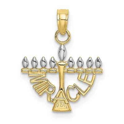 Rhodium Miracle Below Menorah Charm 10k Gold 10K9536, MPN: 10K9536,