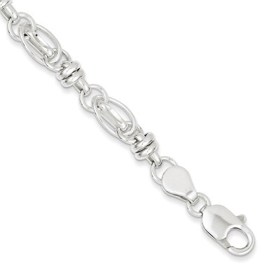 7.5 Inch Diamond-cut Fancy Link Bracelet Sterling Silver Polished QH378-7.5, MPN: QH378-7.5, 886774…