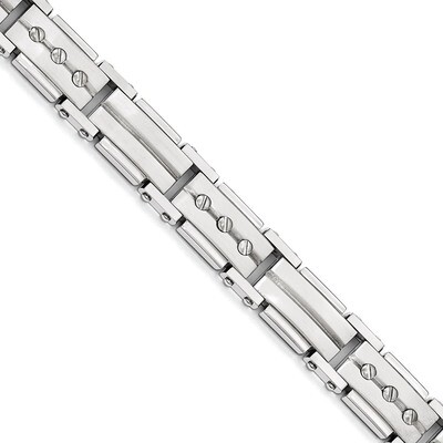Brushed and Polished 8.5 Inch Bracelet - Stainless Steel SRB1756-8.5 by Chisel, MPN: SRB1756-8.5, 1…