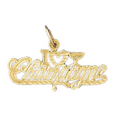 Dazzlers Jewelry I Love Champagne Pendant Necklace Charm Bracelet in Yellow, White or Rose Gold 108…