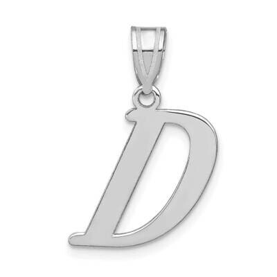 Letter D Initial Pendant 14k White Gold Polished YC1440WD, MPN: YC1440WD, 196904083017