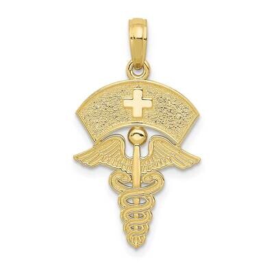 Caduceus with Nurses Cap Pendant 10k Gold 10C3114, MPN: 10C3114,