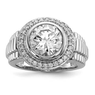 Mens CZ Diamond Ring Sterling Silver Rhodium-plated QR6778, MPN: QR6778, 191101480263