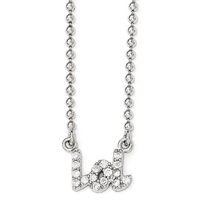 CZ LOL 18in. Necklace Sterling Silver QCM1239-18