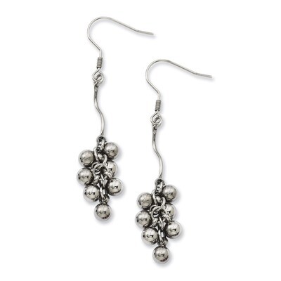 Stainless Steel Polished Beads Dangle Earrings SRE195