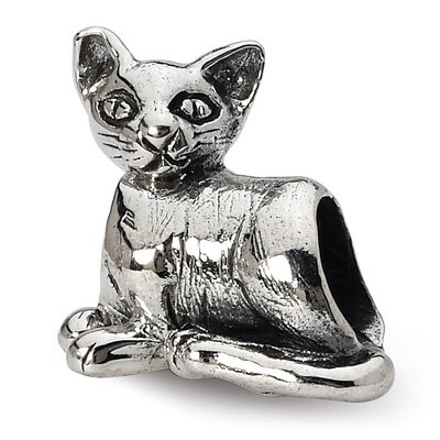 Sphinx Cat Bead - Sterling Silver QRS1268, MPN: QRS1268, 883957302317