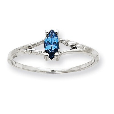 Polished Geniune Blue Topaz Birthstone Ring 10k White Gold 10XBR201, MPN: 10XBR201, 191101091636