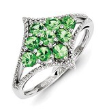 Tsavorite Ring Sterling Silver QR4514TS, MPN: QR4514TS, 883957406091