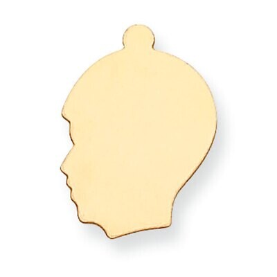 Boys Head with Eyelet Stamping 14k Yellow Gold YG1366, MPN: YG1366,