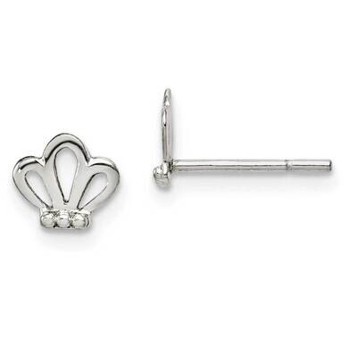 Crown Post Earrings Sterling Silver Polished QE14353, MPN: QE14353, 886774115498
