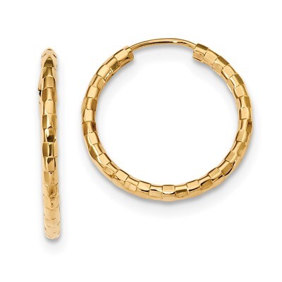 Faceted 2.5mm Hoop Earrings 14k Gold Polished TF1009, MPN: TF1009, 191101145698