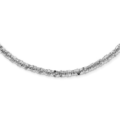 Leslie&#39;s Diamond-cut Necklace Sterling Silver Rhodium-plated HB-QLF1095-18.25, MPN: QLF1095-18.25, …