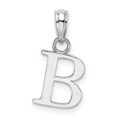 B Block Initial Charm 10k White Gold Polished 10K6423WB, MPN: 10K6423WB,