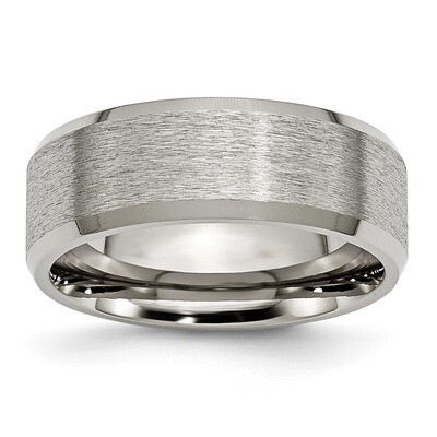 8mm Satin and Polished Band Titanium Beveled Edge TB13_CH by Chisel, MPN: TB13_CH, 883957737997