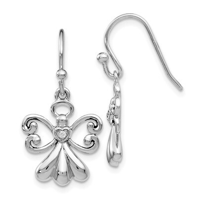 Angels On Assignment Earrings Sterling Silver CZ Diamond QSX661, MPN: QSX661, 191101343759