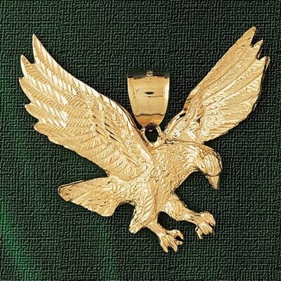 Dazzlers Jewelry Flying Eagle Pendant Necklace Charm Bracelet in Yellow, White or Rose Gold 2777, M…