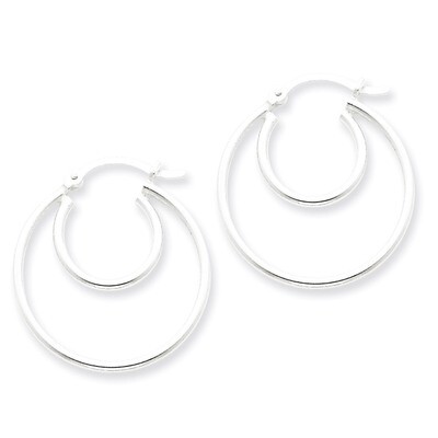 Hoop Earrings Sterling Silver Polished QE1963, MPN: QE1963, 883957923246