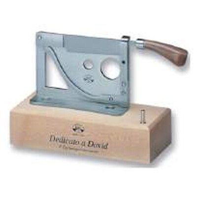 Berti Cigar Cutter With Wood Base Knife Ox Horn Handle 195