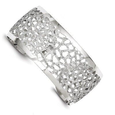 29mm Glitter Enamel Cuff Bracelet Sterling Silver Rhodium-plated QB706, MPN: QB706, 883957542058