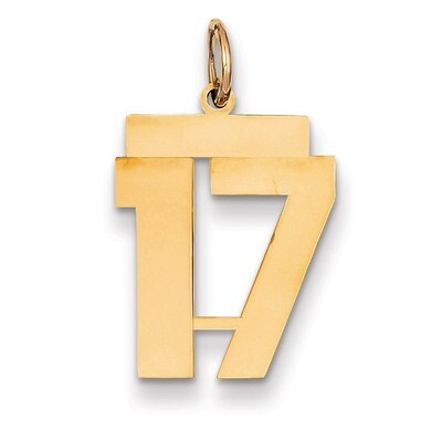 Number 17 Charm 14k Gold Medium Polished LM17, MPN: LM17, 883957219318