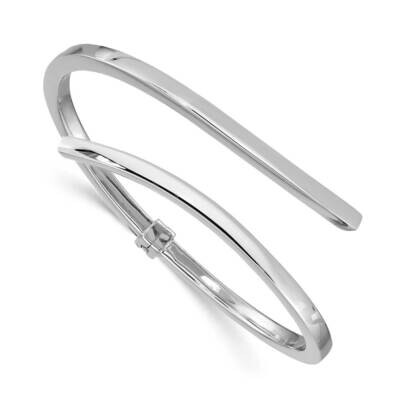 Polished Bypass Hinged Bangle Sterling Silver Rhodium-plated QB1313, MPN: QB1313, 883957995571