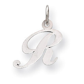 Small Fancy Script Initial R Charm 14k white Gold YC651R, MPN: YC651R, 191101634543