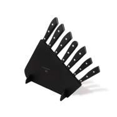 Berti Compendio Set Of 7 Black Lucite Block Knife Black Lucite Handle 7064