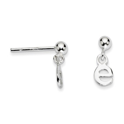 E Dangle Post Earrings Sterling Silver Polished QE6885E, MPN: QE6885E, 883957568492