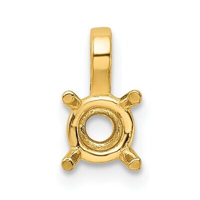 Round 4-Prong with Straight Bail 3.5mm Pendant Setting 14k Yellow Gold YG937, MPN: YG937,