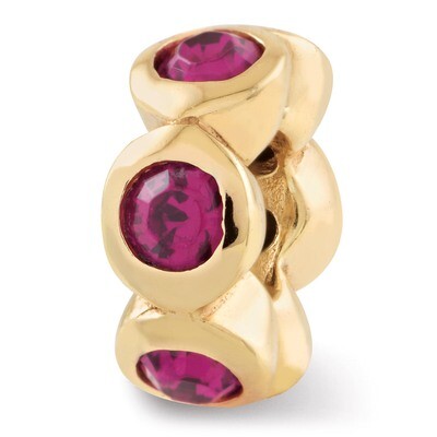 Gold-plated February Swarovski Elements Bead - Sterling Silver QRS1262GPFEB, MPN: QRS1262GPFEB, 883…