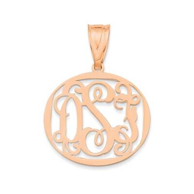 Laser High Polish Monogram Circle Pendant 14k Rose Gold XNA527R, MPN: XNA527R,