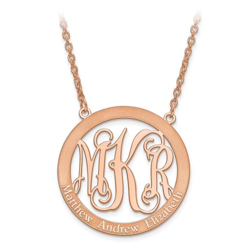 Laser Family Monogram Pendant with Chain 14k Rose Gold XNA570R, MPN: XNA570R,