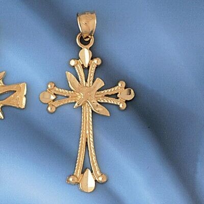 Dazzlers Jewelry Cross Pendant Necklace Charm Bracelet in Yellow, White or Rose Gold 7921, MPN: DZ-…