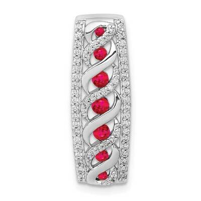 .26 Ruby Fancy Chain Slide 14k White Gold Diamond PM3848-RU-020-WA, MPN: PM3848-RU-020-WA, 88395728…