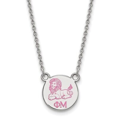Phi Mu Extra Small Enameled Pendant with 18 Inch Chain Sterling Silver SS044PHM-18, MPN: SS044PHM-1…