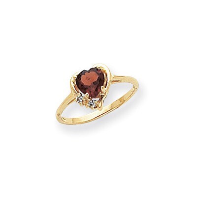 6mm Heart Garnet Diamond Ring 14k Gold Y2233GA/A, MPN: Y2233GA/A, 883957538235